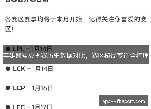 英雄联盟夏季赛历史数据对比，赛区格局变迁全梳理